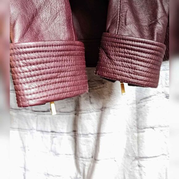 Truth & Pride Burgandy Brown Biker Moto Leather Jacket. S.$690 - Picture 4 of 8